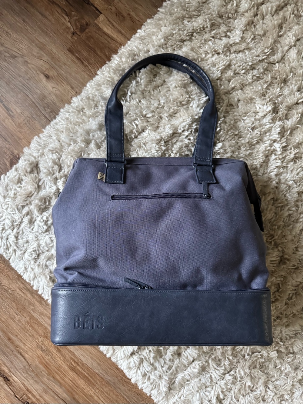 BEIS Mini Weekender Navy and Black Two-Tone Travel Tote